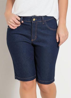 Bermuda jeans escura feminina Clearance