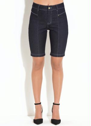 Bermuda Quintess (Jeans Escuro) com Recortes