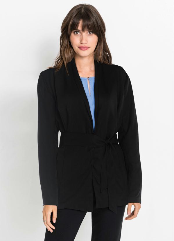 Blazer com Amarra��o (Preto)