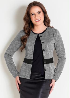 Blazer em Moletinho (Mescla) Moda Evangélica Blazer em Moletinho (Mescla) Moda Evangélica