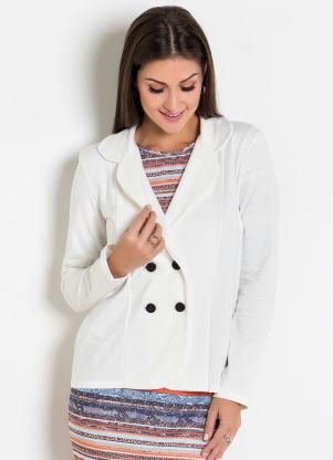 Blazer em Moletinho (Off White) Moda Evang�lica