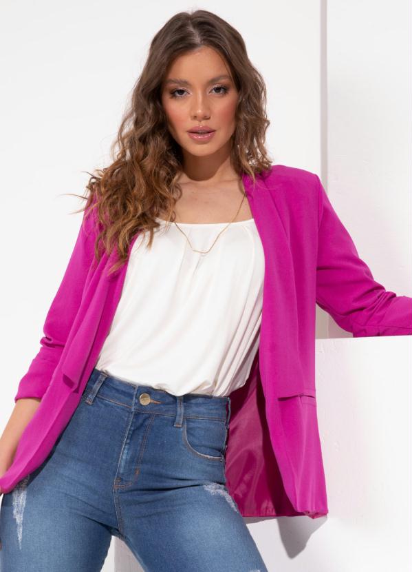 Blazer (Fucsia) com Pregas nas Mangas