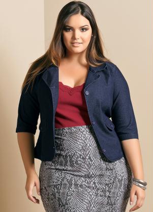 blazer jeans feminino plus size