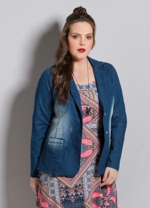 blazer alongado feminino plus size