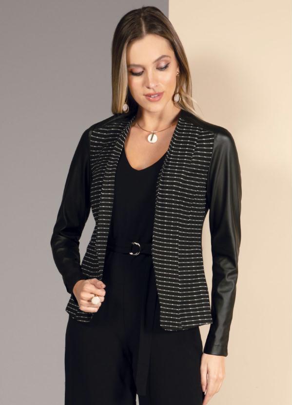 Blazer (Preto) Texturizado com Ombreiras