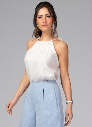 Blusa com Alça em Corda (Crú) Blusa com Alça em Corda (Crú)