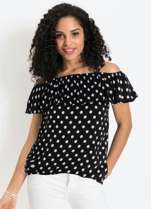 Blusa com Alcinhas (Po� Preta)
