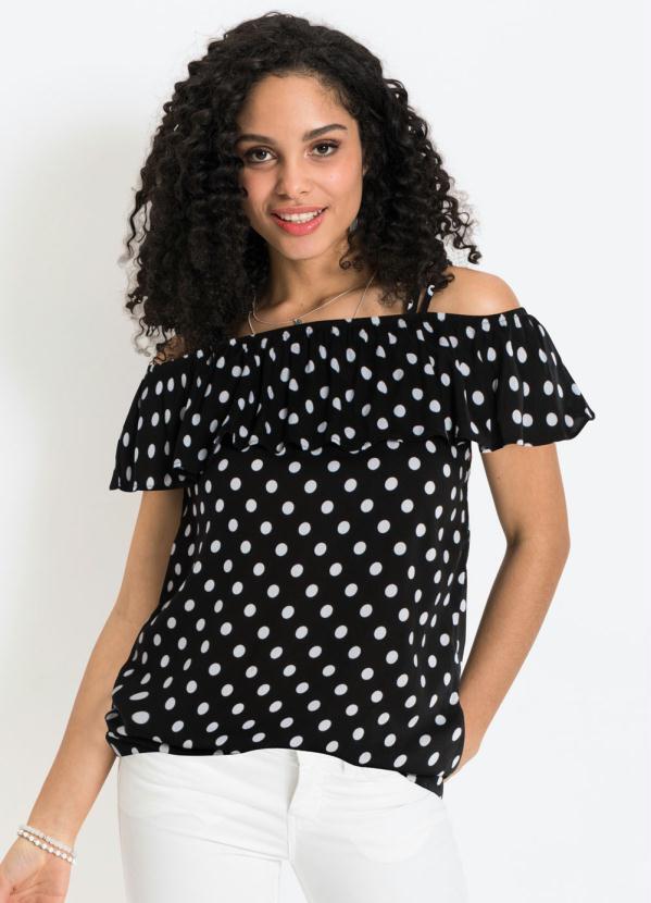 Blusa com Alcinhas (Po� Preta)