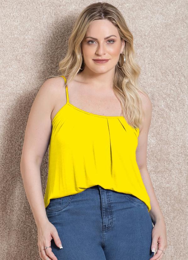 blusa de alcinha amarela