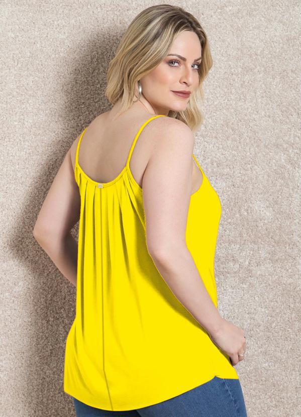 blusa de alcinha amarela