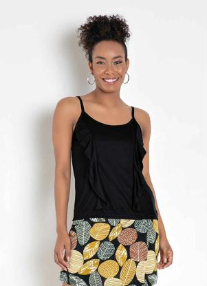 Blusa de Alça (Preta) com Babado Blusa de Alça (Preta) com Babado