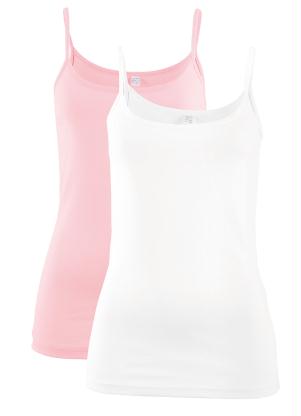 Blusa de Alcinha Pack 2 Unid (Rosa Claro/Branco)