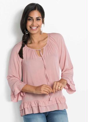 Blusa com Babados e Amarração (Rosê) Blusa com Babados e Amarração (Rosê)