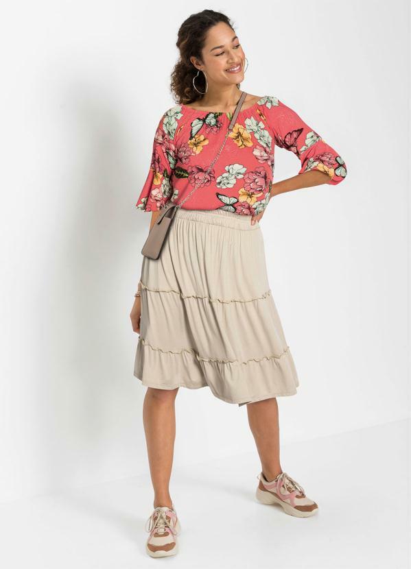 blusa com elastico no decote