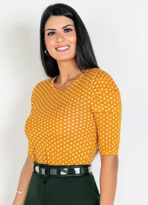 Blusa com Pregas (Po� Amarelo) Moda Evang�lica