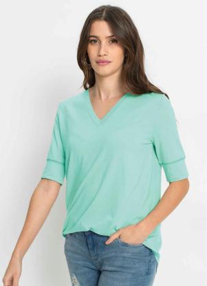 Blusa Decote V Mangas 3/4 (Verde)
