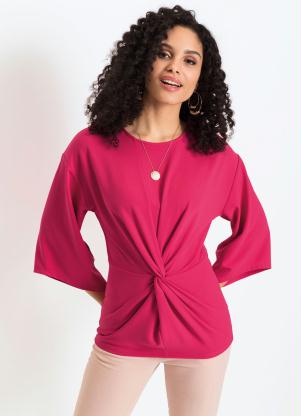 Blusa em Crepe com N� Frontal (Pink)