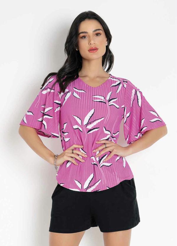Blusa (Floral) com Mangas Amplas Rovitex Blusa (Floral) com Mangas Amplas Rovitex