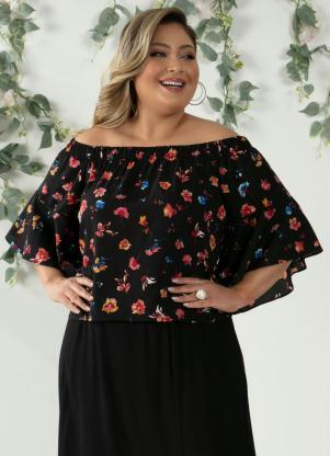 blusa ciganinha ombro a ombro plus size