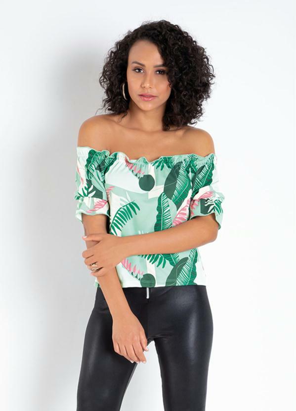 blusa com elastico no decote