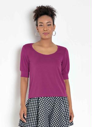 Blusa (F�csia) com Manga 3/4