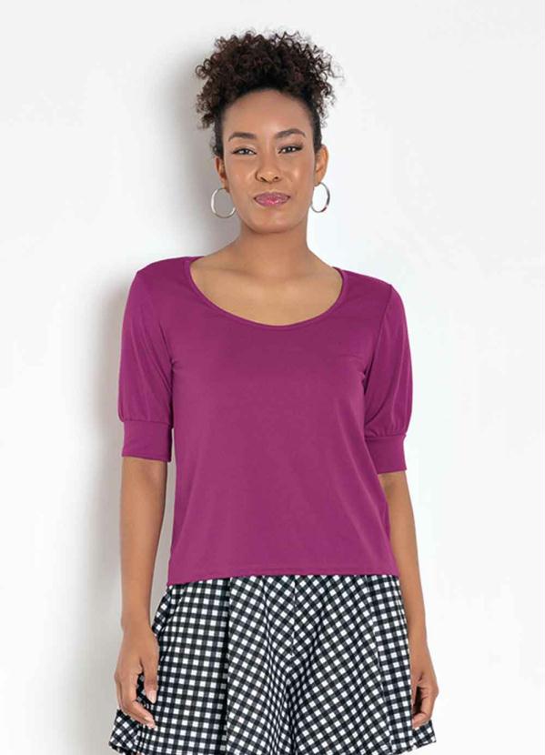 Blusa (F�csia) com Manga 3/4