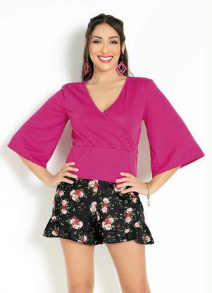 Blusa (F�csia) com Transpasse Frontal