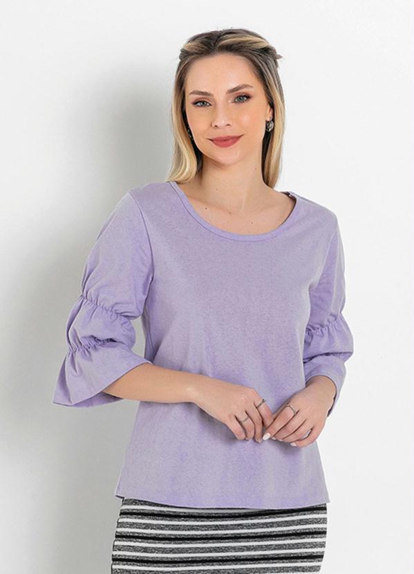 Blusa (Lil�s) com Manga 3/4 Moda Evang�lica