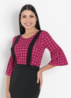 Blusa (Pied de Poule) Manga 7/8