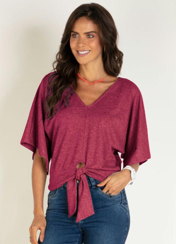 Blusa Soltinha (Bord�) com N� e Mangas 3/4