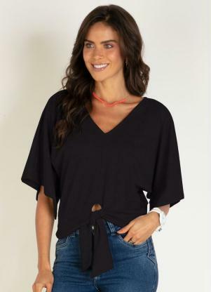 Blusa Soltinha (Preta) com N� e Mangas 3/4