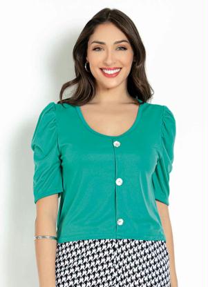 Blusa (Verde) com Bot�es Decorativos