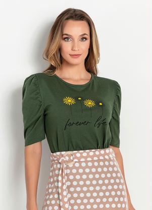 Blusa (Verde) com Manga 3/4 Moda Evang�lica