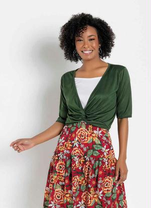 Blusa (Verde) Transpassada Moda Evang�lica