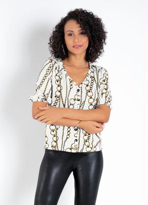 Camisete (Correntes) com Botões Decorativos Camisete (Correntes) com Botões Decorativos