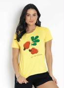 Blusa Amarela com Estampa na Frente Rovitex