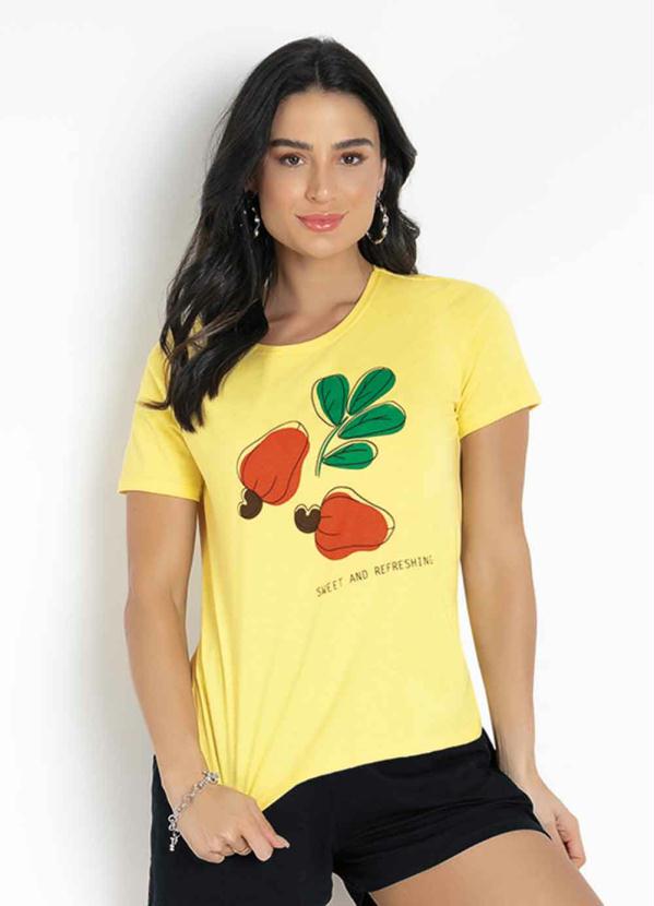 Blusa (Amarela) com Estampa na Frente Rovitex