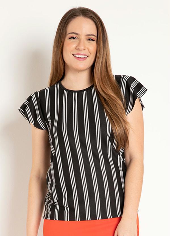 Blusa Básica (Listras Preta) Moda Evangélica Blusa Básica (Listras Preta) Moda Evangélica