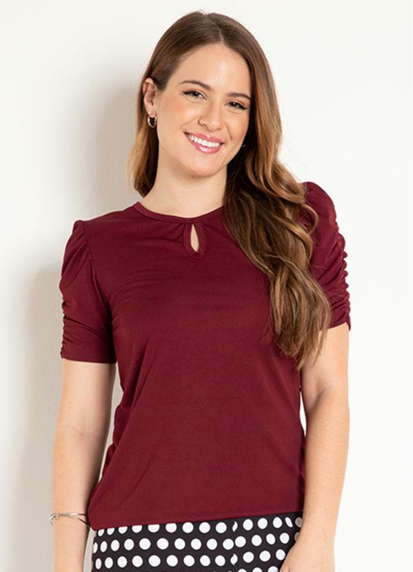 Blusa (Bordô) com Franzido Moda Evangélica Blusa (Bordô) com Franzido Moda Evangélica