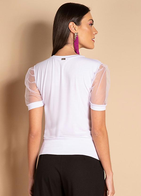 blusa com transparência branca