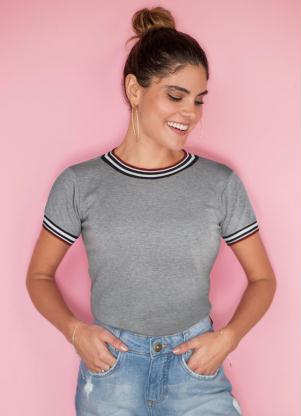 Blusa Canelada (Cinza Mescla)