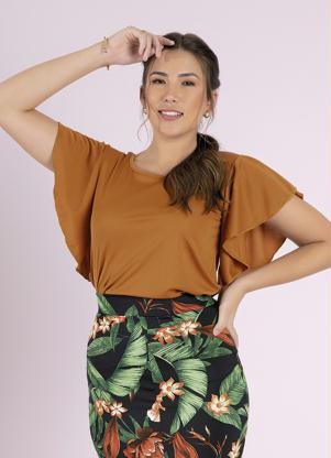Blusa (Caramelo) com Babado Moda Evang�lica