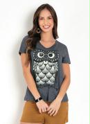 Blusa Chumbo com Estampa com Brilho