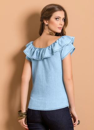 blusa ciganinha jeans