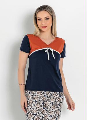 Blusa com Amarra��o (Tricolor) Moda Evang�lica