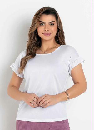 Blusa com Babado (Branca) Moda Evang�lica