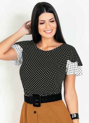 Blusa com Babado na Manga (Poá) Moda Evangélica Blusa com Babado na Manga (Poá) Moda Evangélica