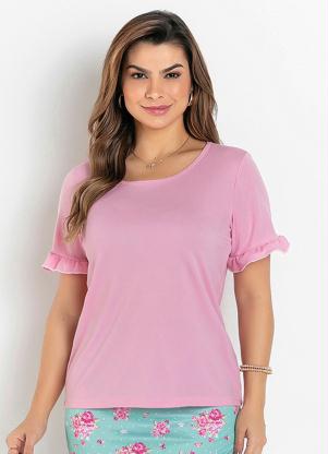 Blusa com Babado (Rosa) Moda Evang�lica