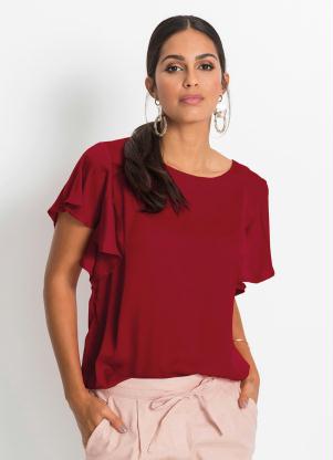 Blusa com Babados nas Mangas (Vermelha) Blusa com Babados nas Mangas (Vermelha)