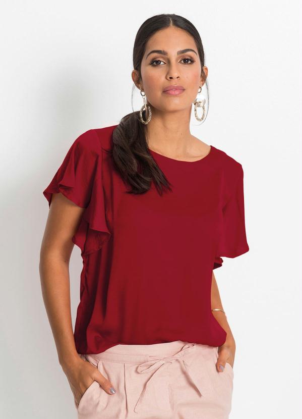 Blusa com Babados nas Mangas (Vermelha) Blusa com Babados nas Mangas (Vermelha)